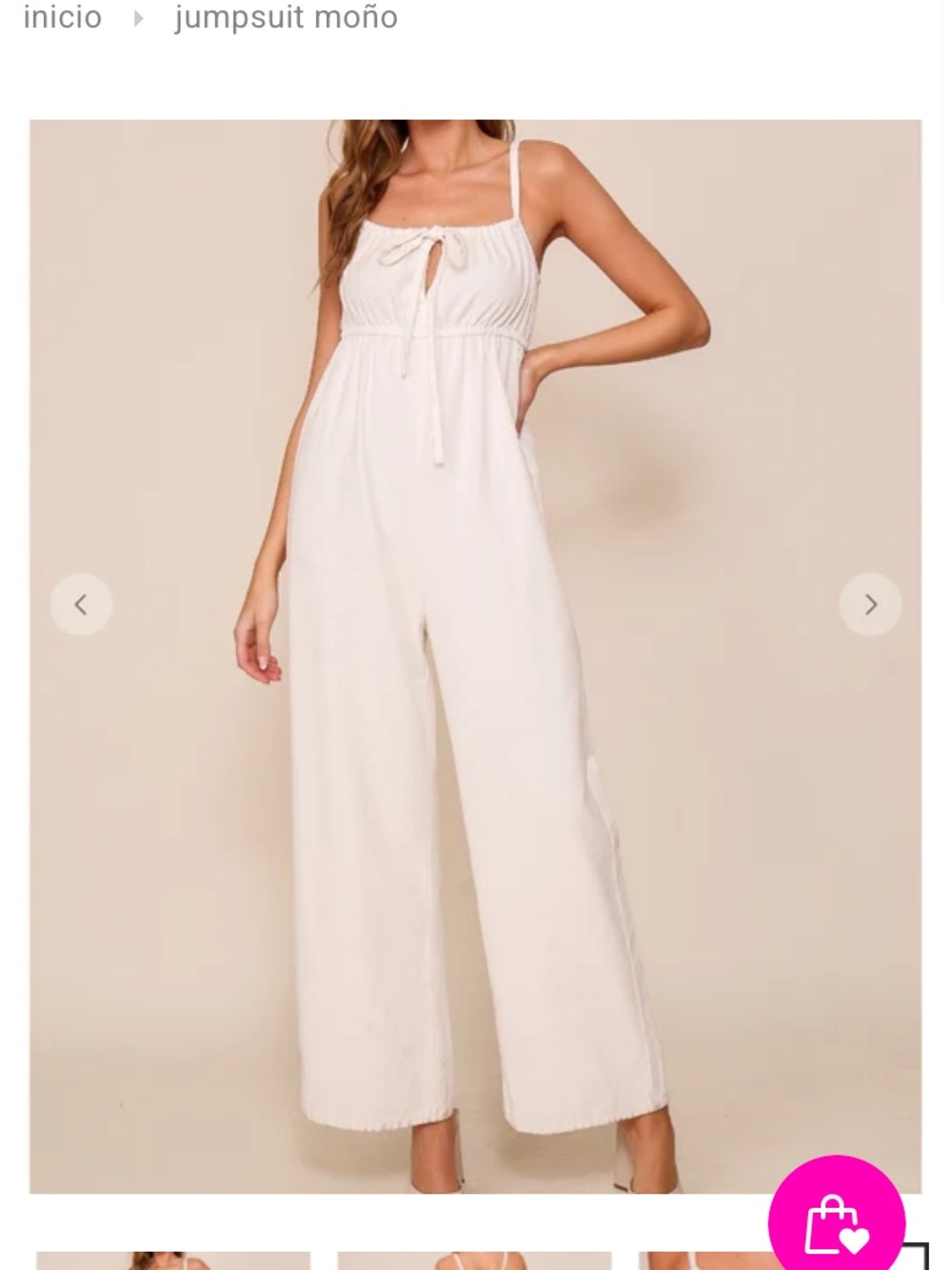 Women’s Dusty pink Wide-Leg Jumpsuit with Tie Front